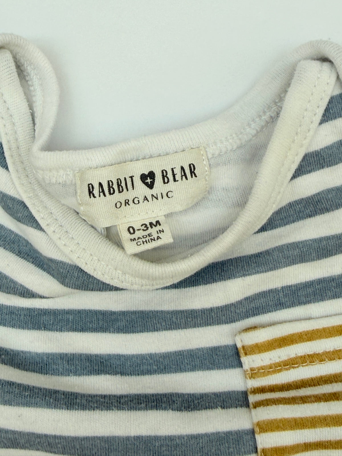 Rabbit + Bear Organic Striped Bodysuit 0-3M