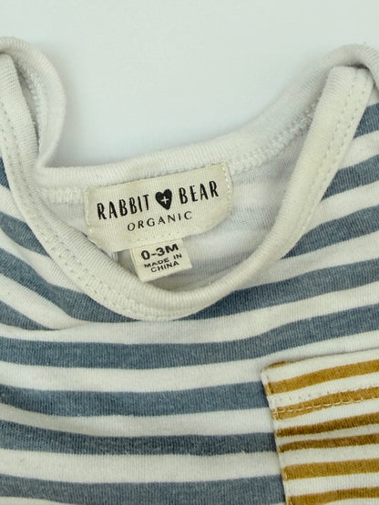 Rabbit + Bear Organic Striped Bodysuit 0-3M