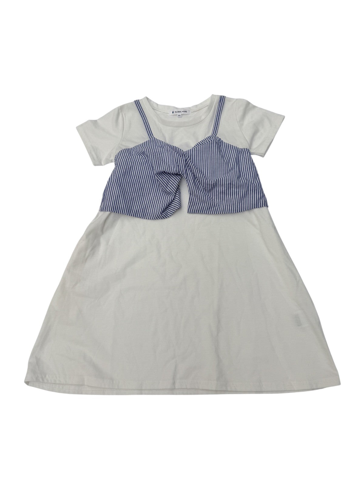 Global Work Striped Bow T-Shirt Dress 9-11Y