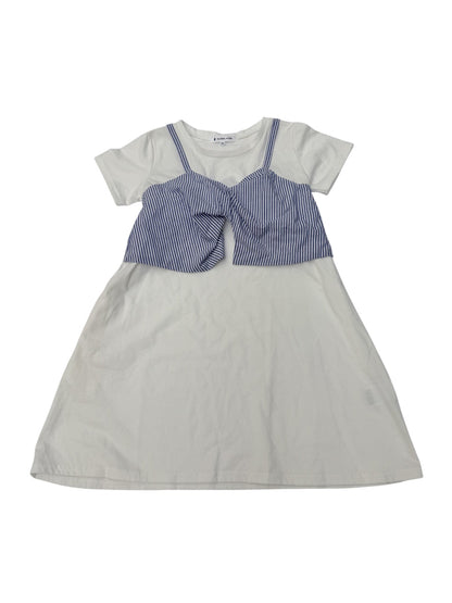 Global Work Striped Bow T-Shirt Dress 9-11Y