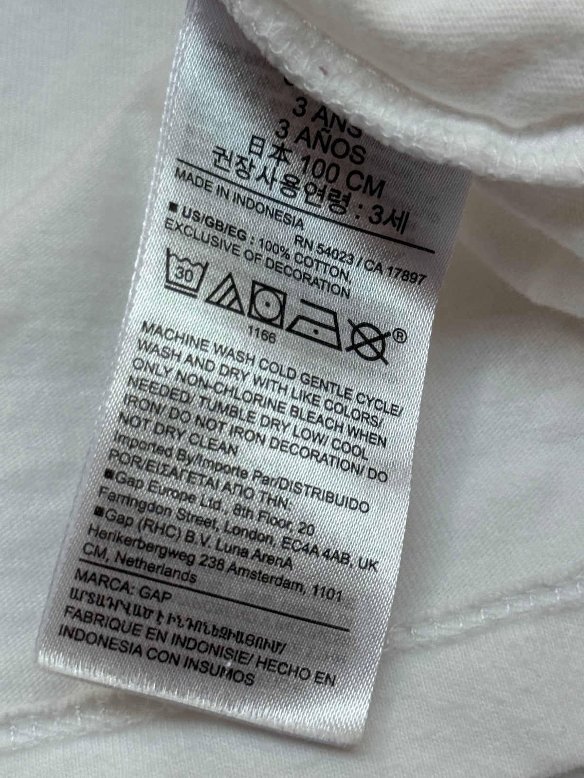 Baby Gap White Henley T-Shirt 3T