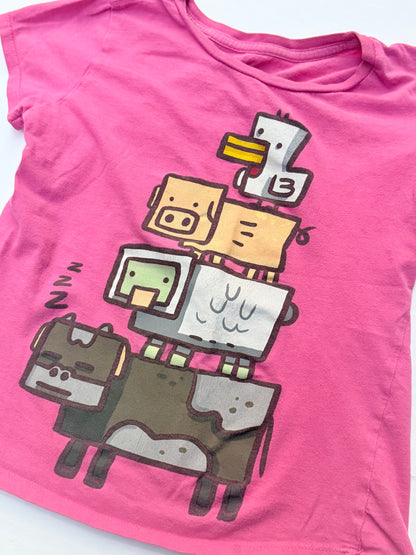 Mojang Minecraft Pink Graphic T-Shirt MD-7/8 7/8