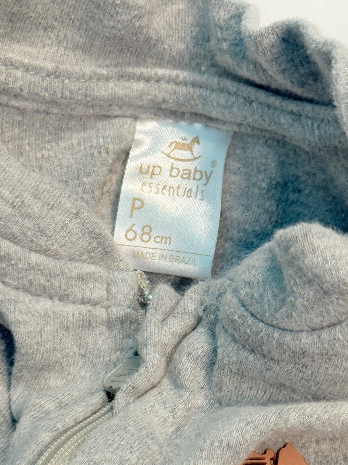 Up Baby Essentials Grey Fleece Romper 6-9M