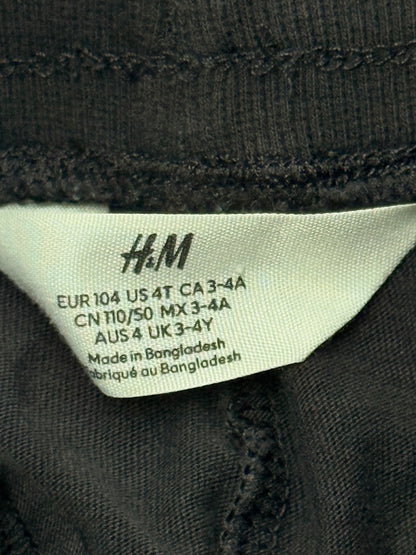 H&M Black Cotton Joggers Size 3-4Y