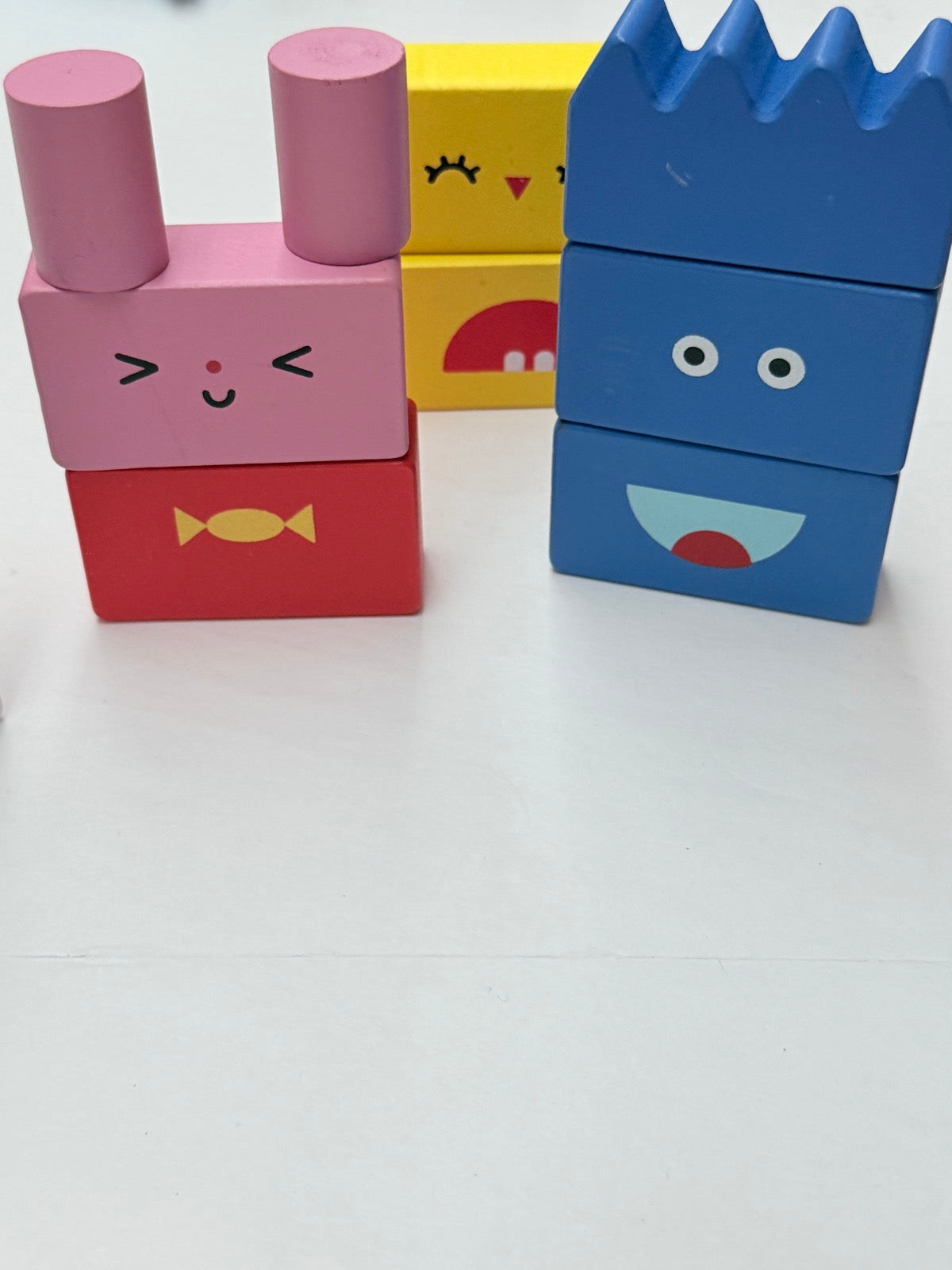 Wooden Stacking Character Building Blocks Set