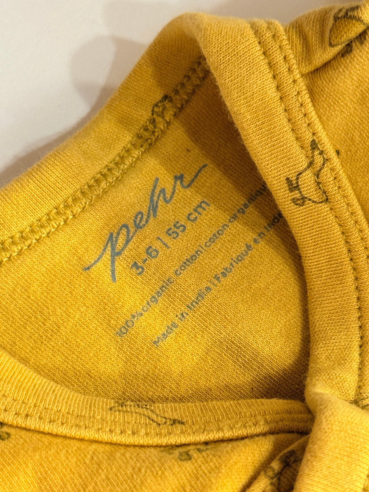 Pehr Yellow Roller Goose Romper 3-6m