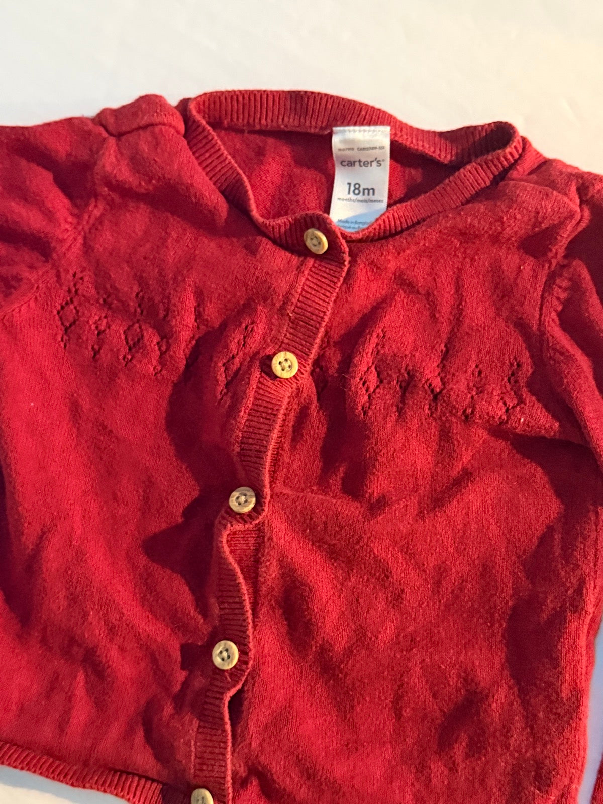 Carter's Red Cardigan Sweater 18M