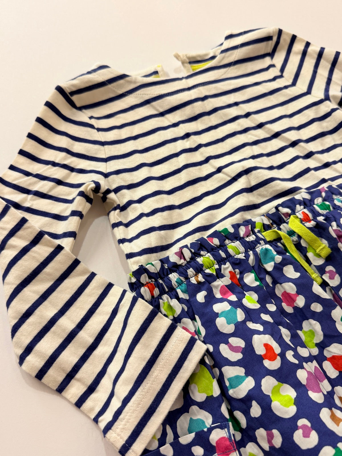 Mini Boden Stripe Floral Dress Size 3-4Y
