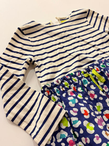 Mini Boden Stripe Floral Dress Size 3-4Y