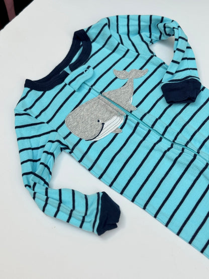 Carter's Whale Striped Footed Sleeper 18m