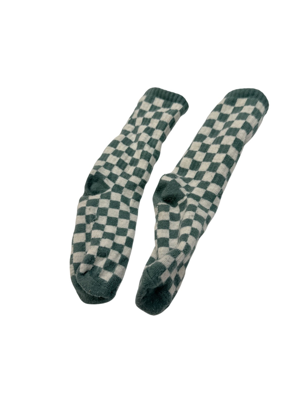 Green Checkered Crew Socks 3-5Y
