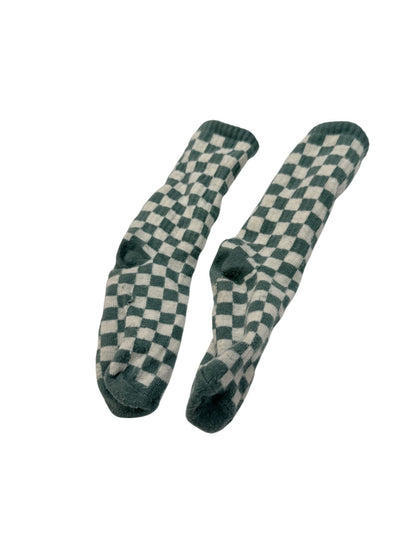 Green Checkered Crew Socks 3-5Y