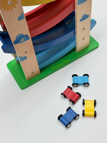 Moulin Roty Rainbow Ramp Racer Wooden Toy