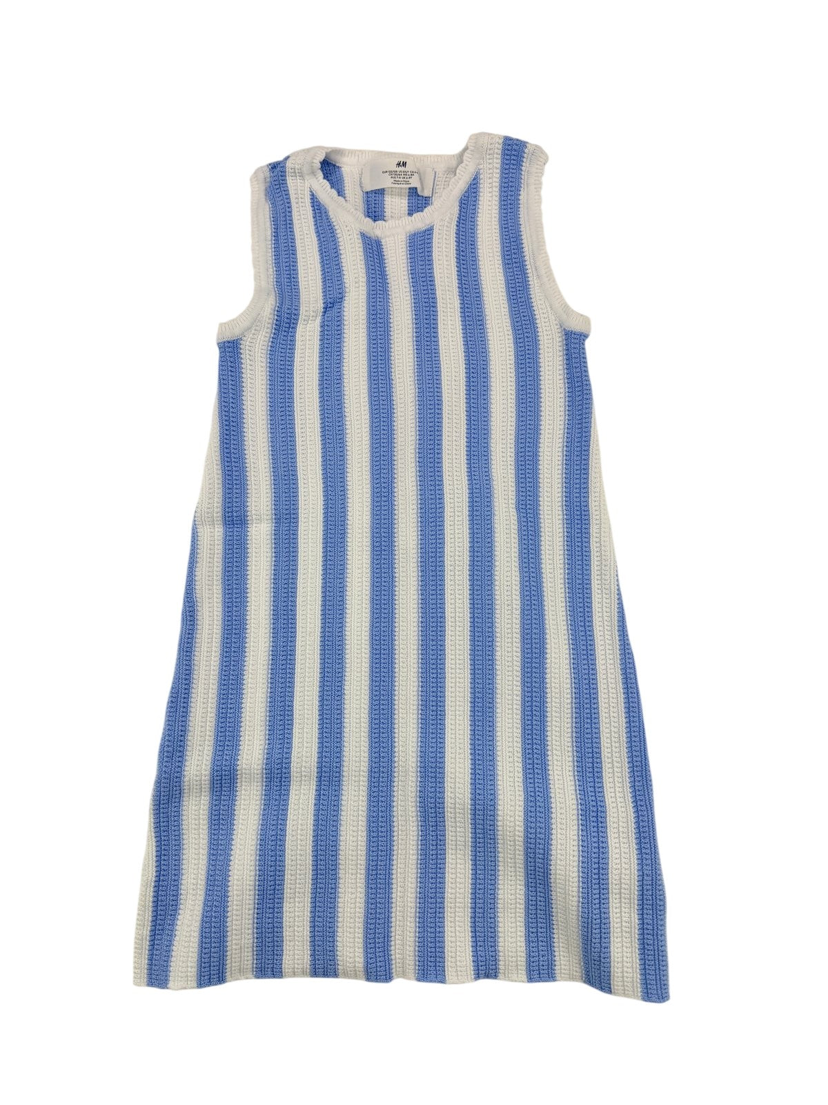 H&M Blue White Striped Knit Dress Size 6-8Y