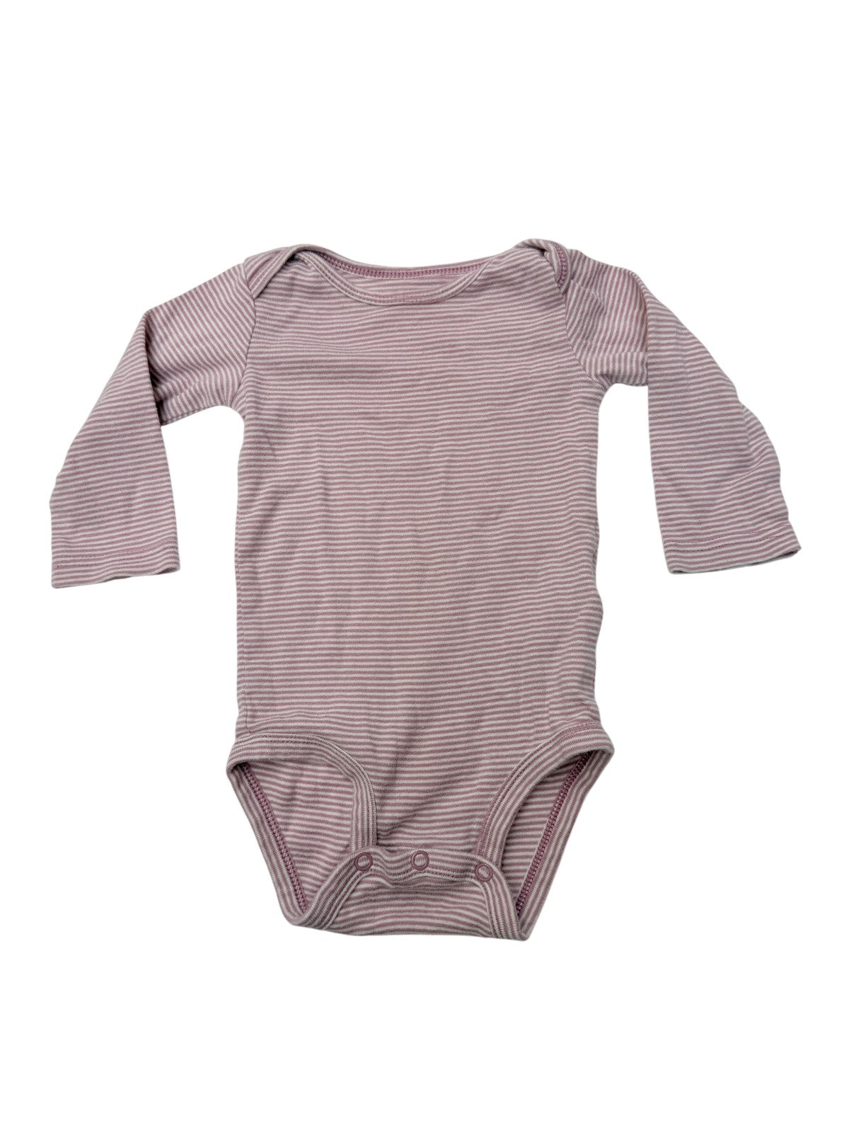 Carter's Pink Striped Long Sleeve Bodysuit 12M