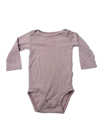 Carter's Pink Striped Long Sleeve Bodysuit 12M