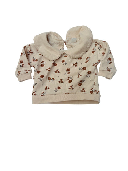 pl·baby Floral Peter Pan Collar Sweatshirt 6M