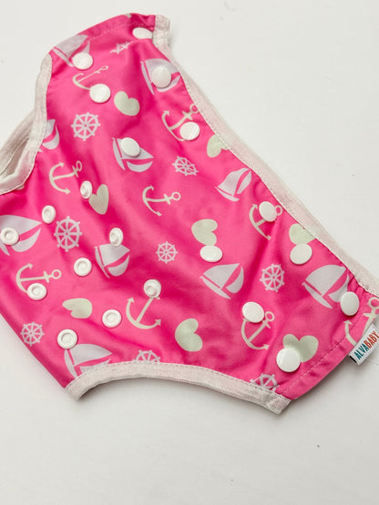 AlvaBaby Pink Nautical Reusable Swim Diaper