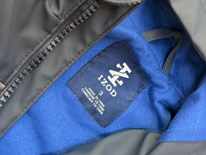 IZOD Blue Two-Tone Hooded Rain Jacket Size 3
