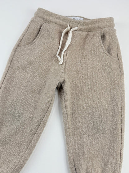 Lefties Beige Fleece Joggers 12-18M