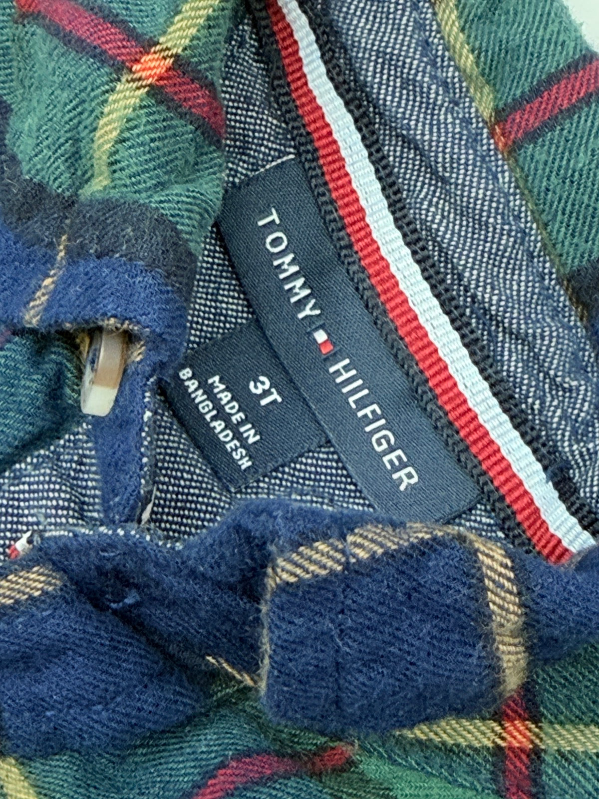 Tommy Hilfiger Plaid Flannel Button-Down Shirt 3T