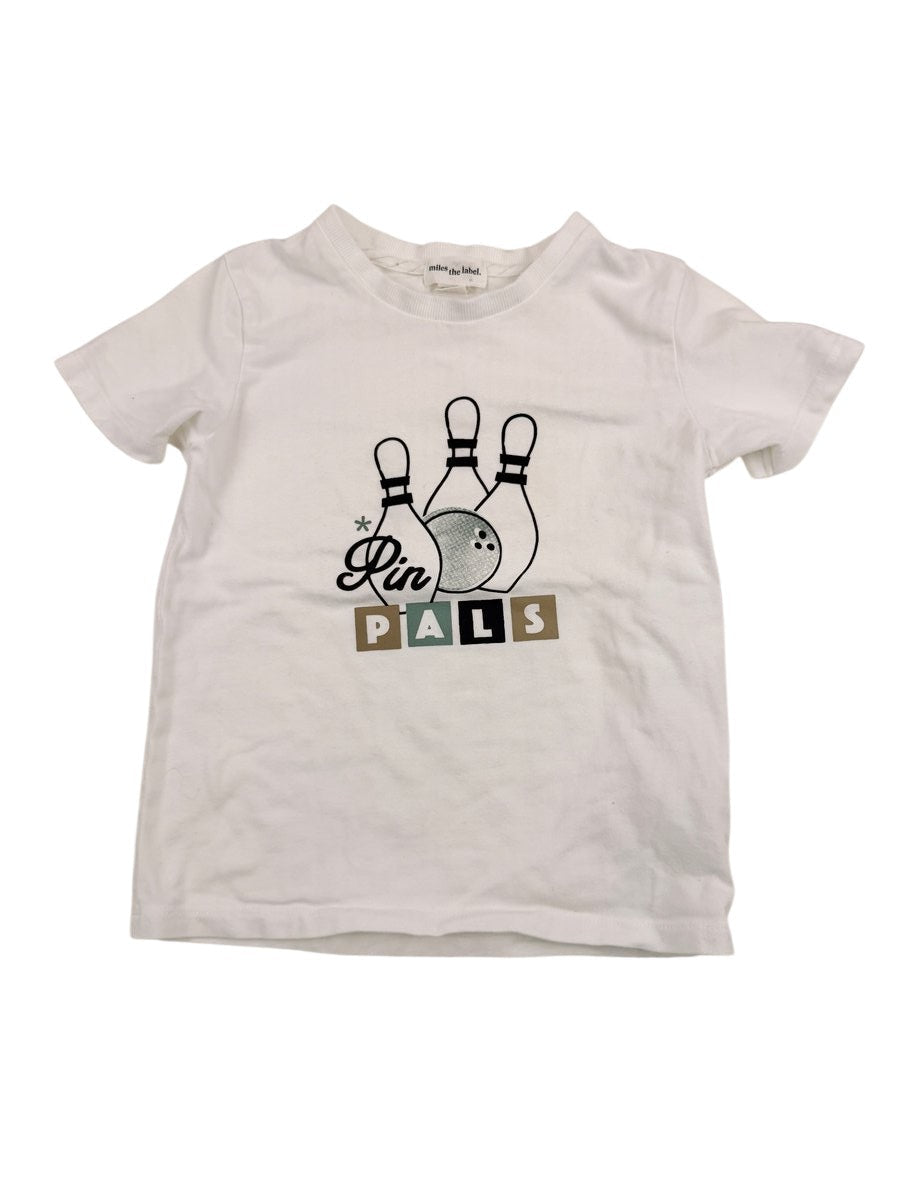miles the label Pin Pals White T-Shirt 4Y