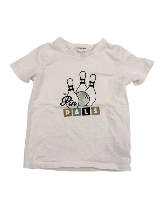 miles the label Pin Pals White T-Shirt 4Y
