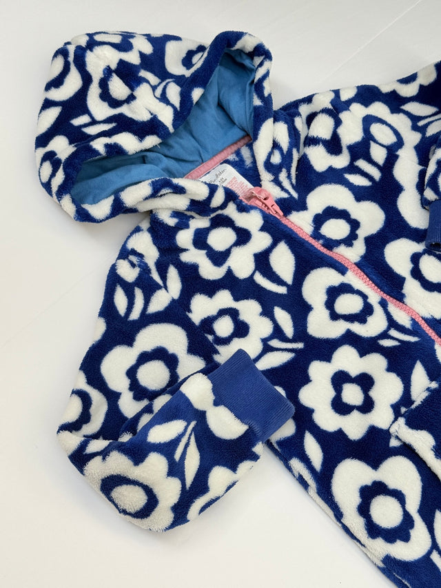 Mini Boden Floral Fleece Hooded Onesie 4-5Y