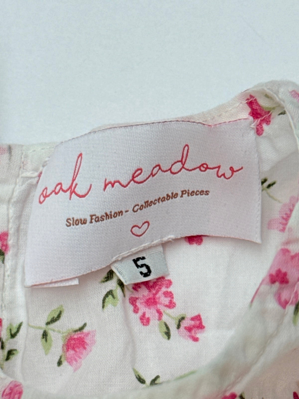 Oak Meadow Floral Pink Sleeveless Dress Kids Sz 5