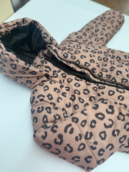 H&M Leopard Print Puffer Jacket Size 5T 6