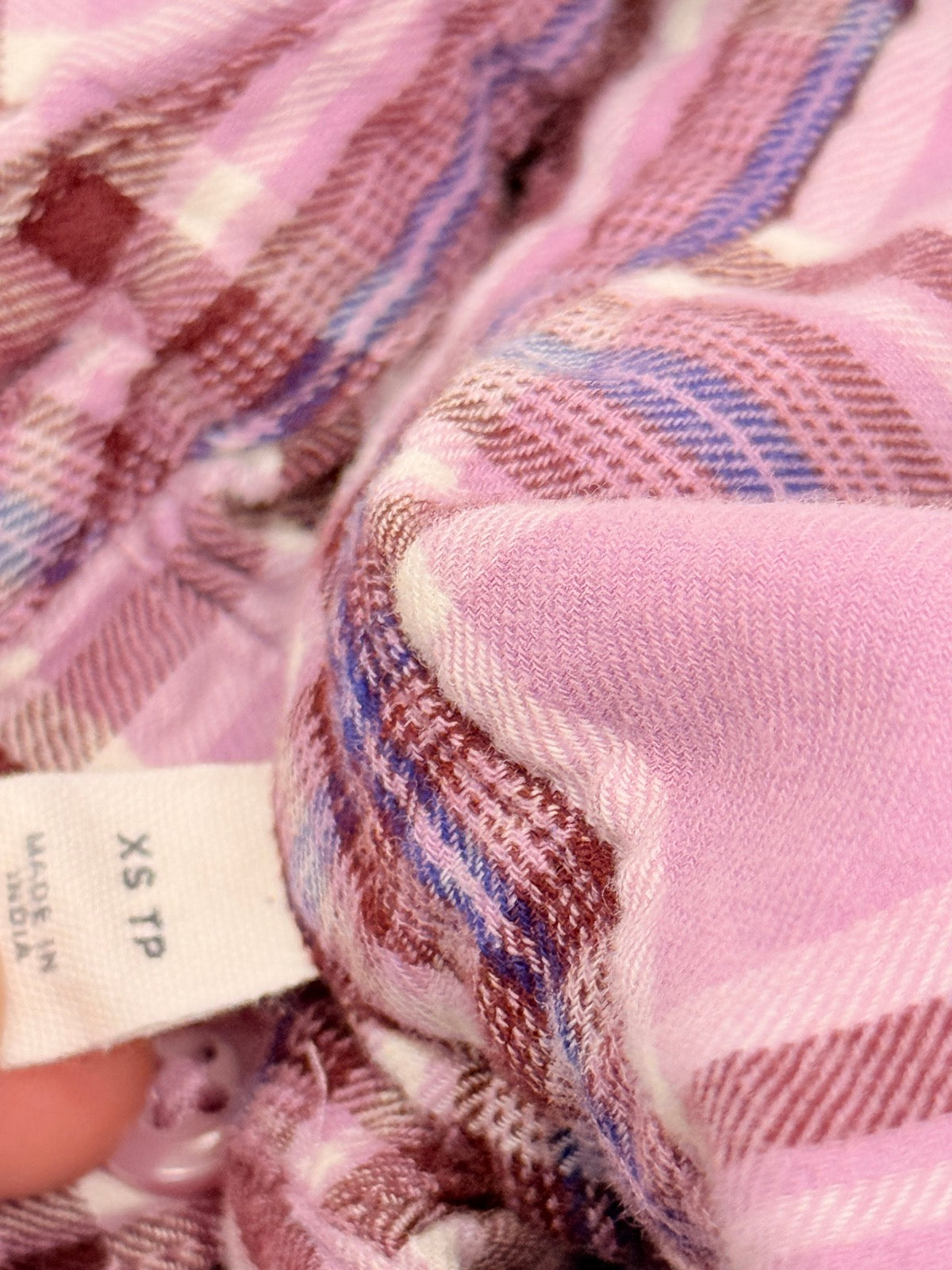 Tunique en flanelle à carreaux violette Gap Kids, taille XS (4-5 ans)