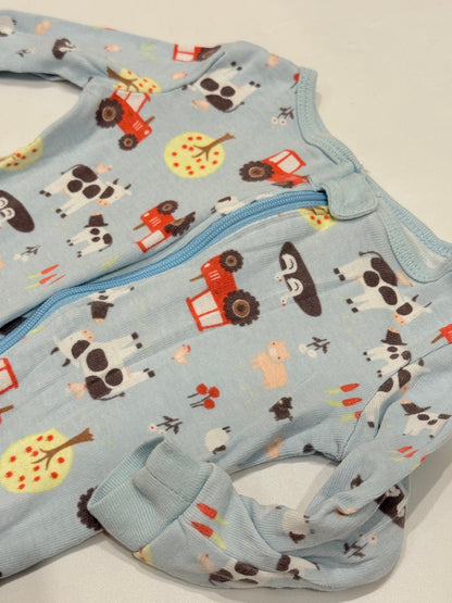 Joe Fresh Farm Print Footed Sleeper 3-6M