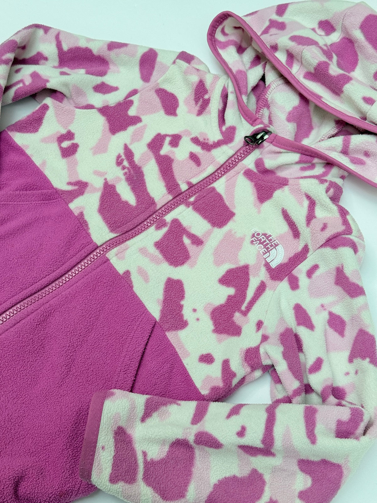 The North Face Pink Camo Fleece Hoodie 4T
