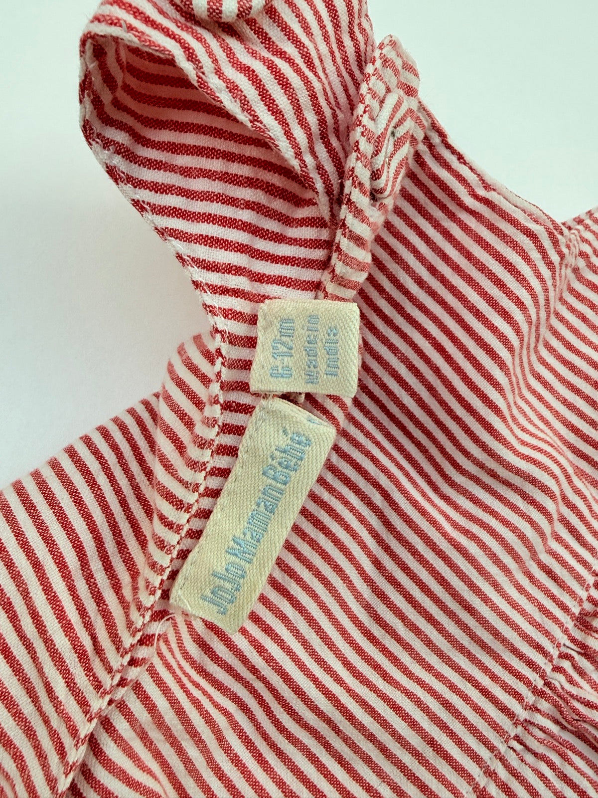 JoJo Maman Bebe Red Stripe Romper 6-12m