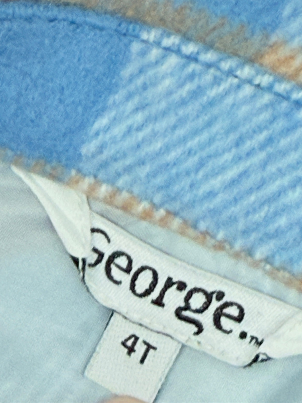 George Blue Plaid Flannel Shacket 4T