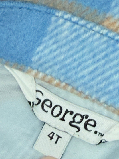 George Blue Plaid Flannel Shacket 4T
