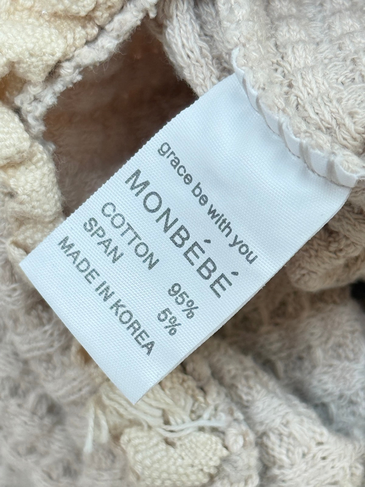 Monbébé Waffle Romper & Bonnet Set 3-6M