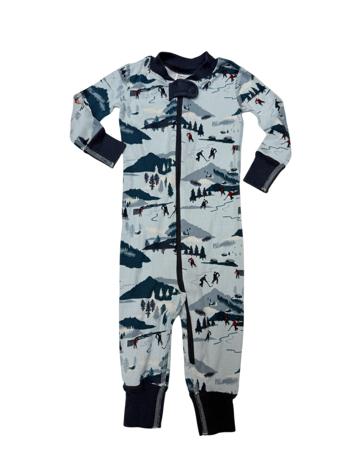 Hanna Andersson Winter Hockey Zip Romper 6-12m