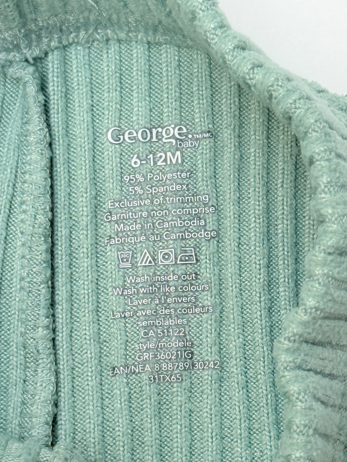 George Baby Ribbed Knit Joggers 6-12M
