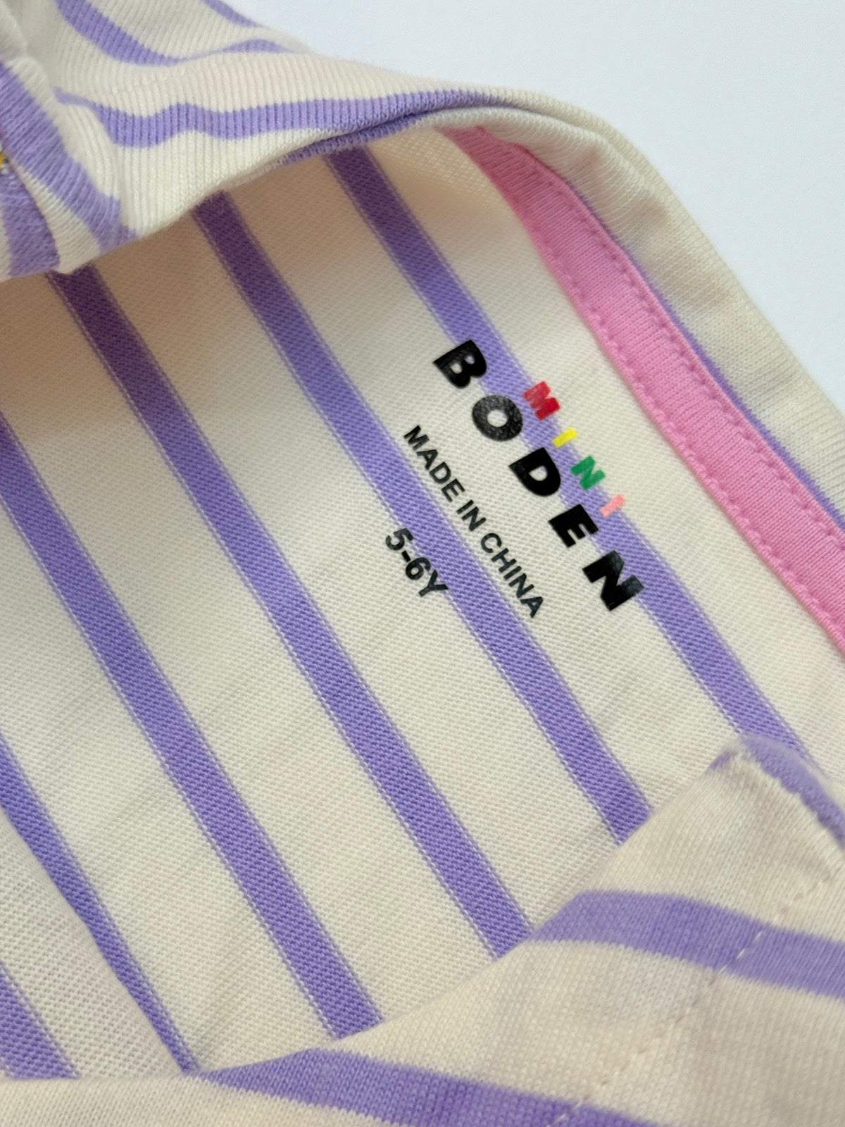 Mini Boden Cat Purse Stripe Dress 5-6Y