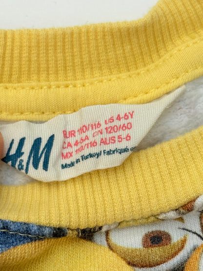 H&M Minions Print Sweatshirt Size 4-6