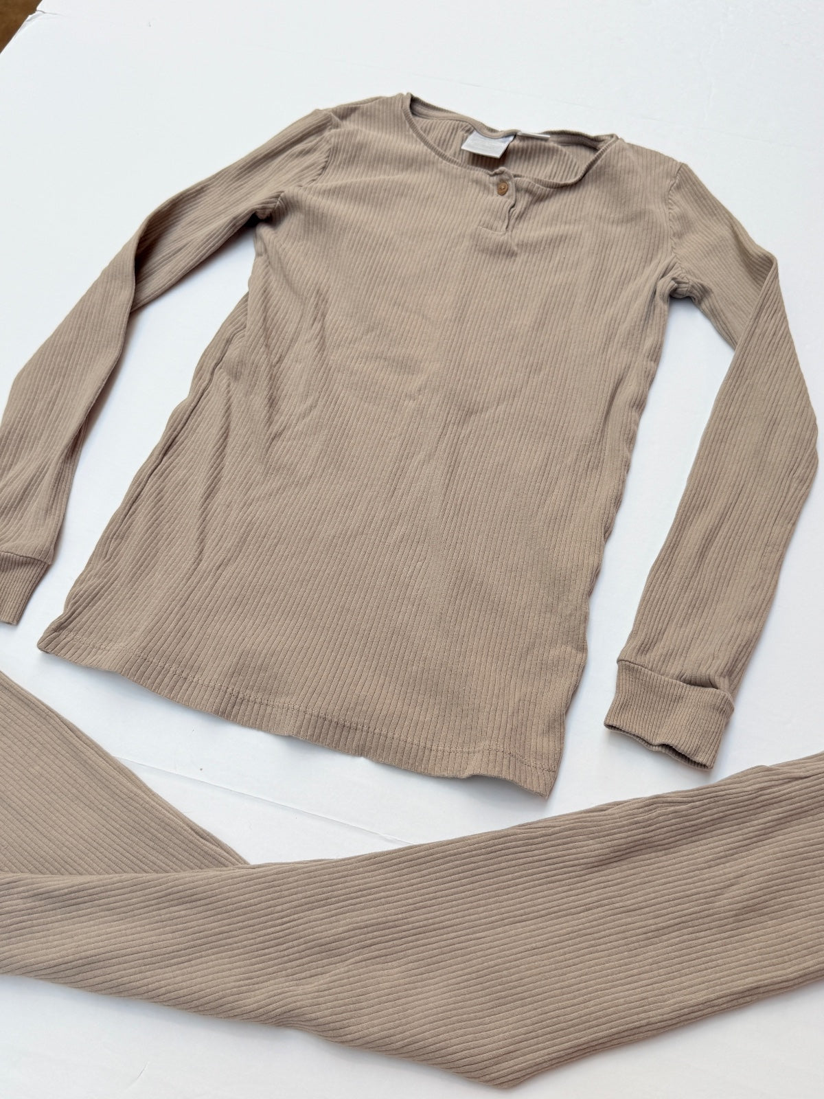 Zara Tan Ribbed Pajamas Size 11-12Y