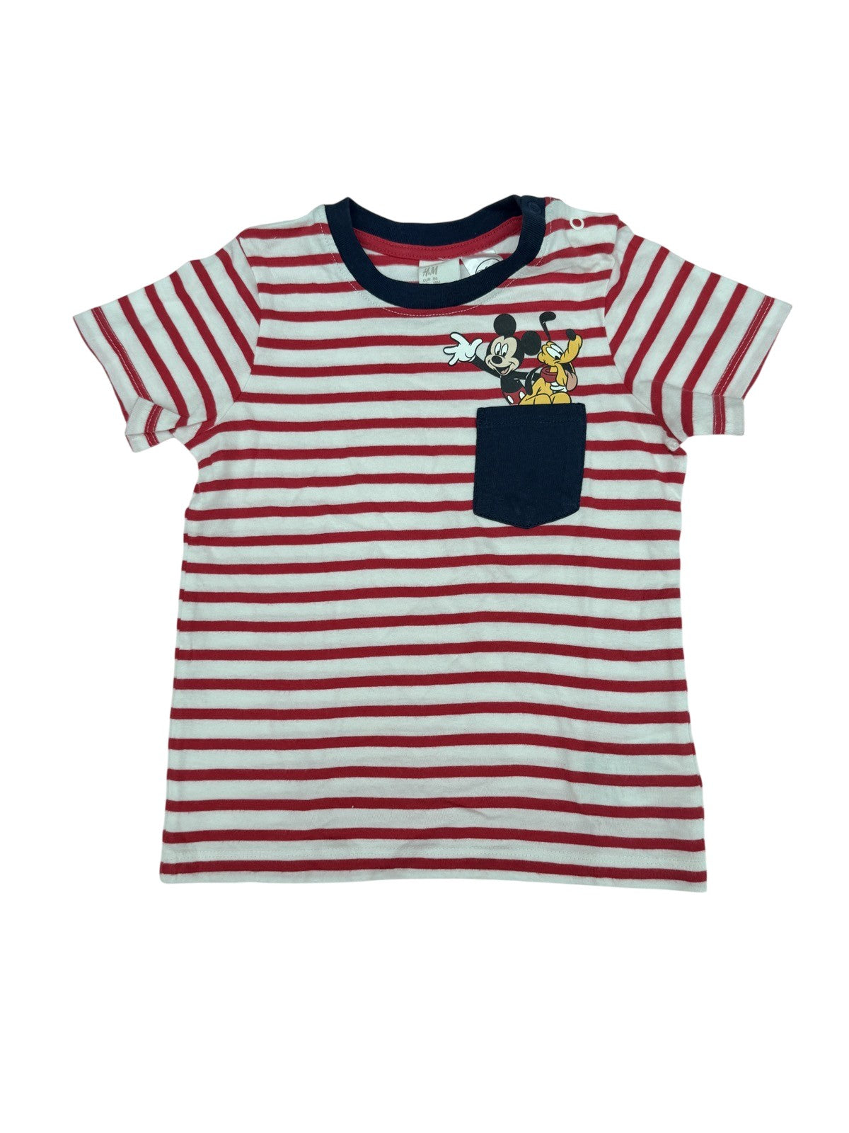 H&M Disney Mickey Mouse Stripe Tee 12-18m