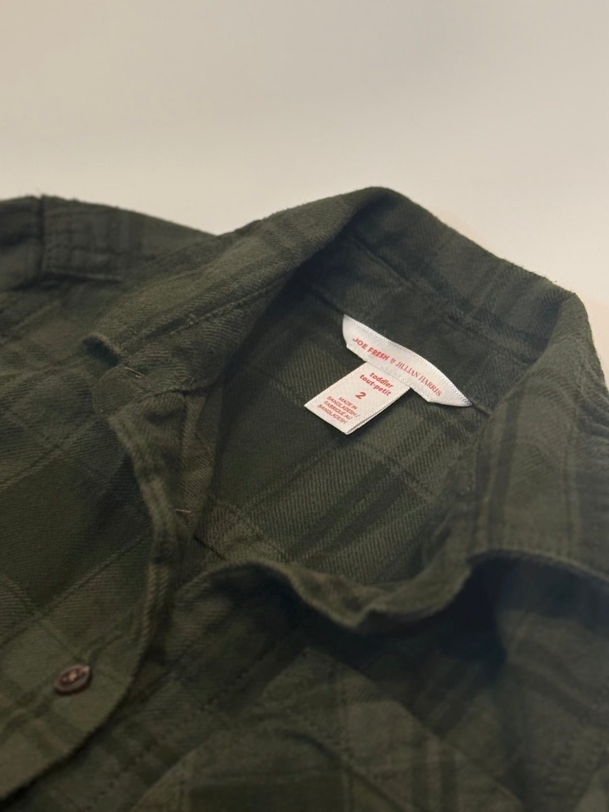 Joe Fresh Jillian Harris Plaid Flannel Shirt 2T