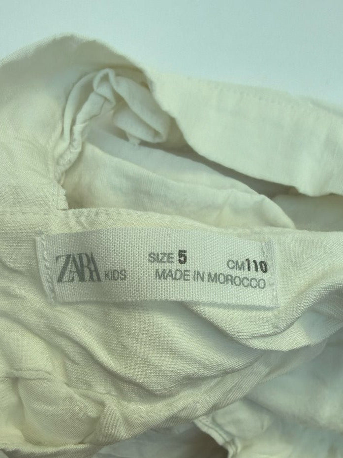 Zara Kids White Ruffle Dress Size 5