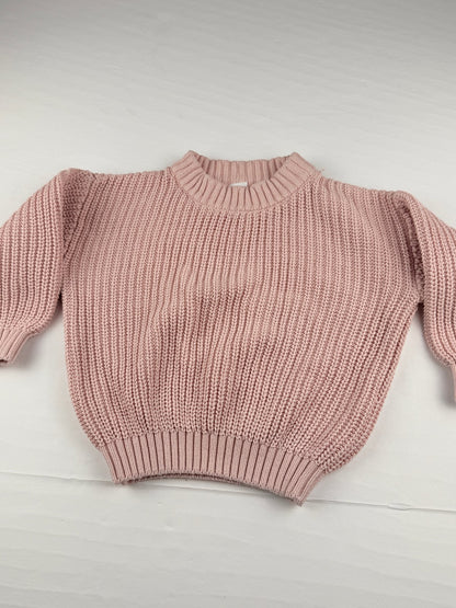 Rococo Pink Chunky Knit Sweater 18M