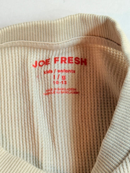 Joe Fresh Cream Waffle Knit Long Sleeve Shirt 10-12