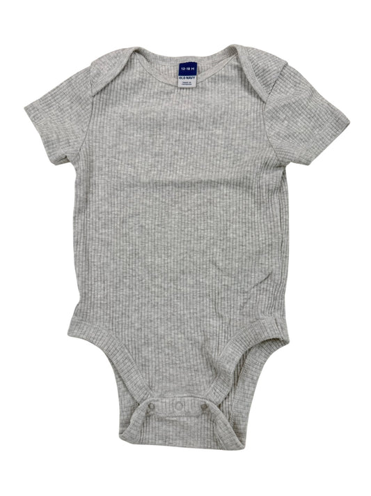 Old Navy Gray Ribbed Bodysuit 12-18M