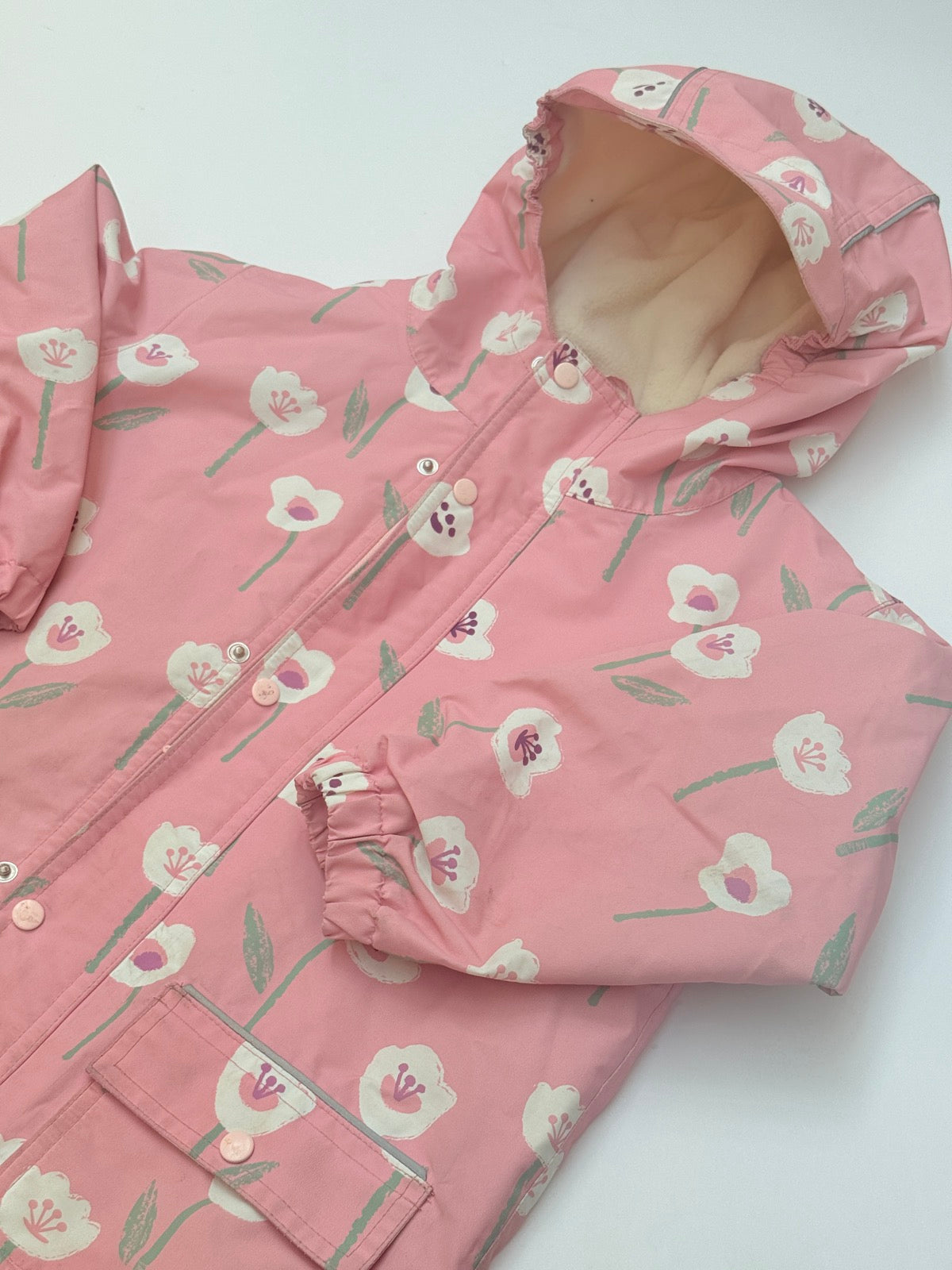 Jan & Jul Floral Pink Rain Jacket 5T