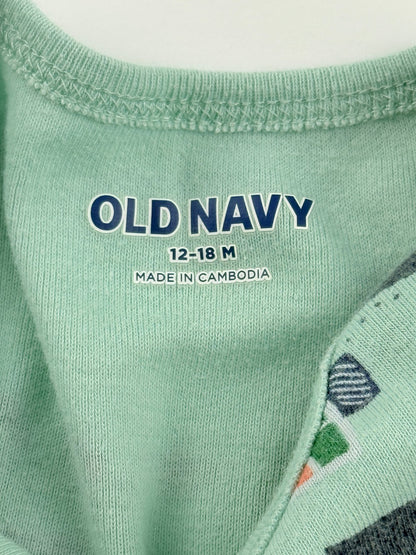 Old Navy Construction Trucks Long Sleeve Bodysuit 12-18M